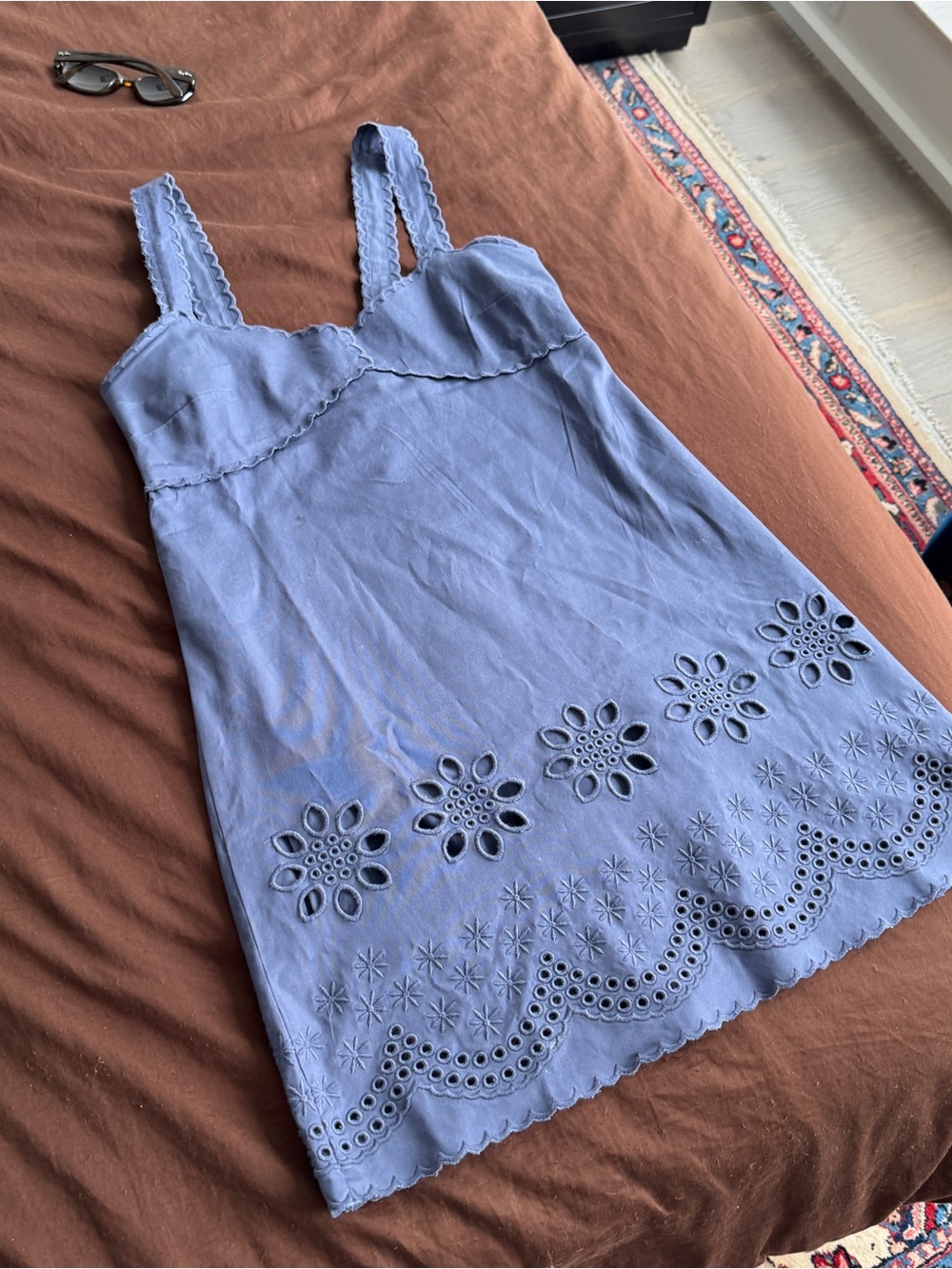 J. Crew Lavender Eyelet Mini Dress
